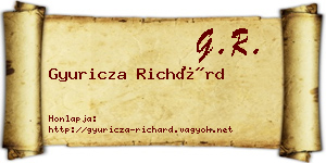 Gyuricza Richárd névjegykártya