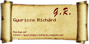 Gyuricza Richárd névjegykártya